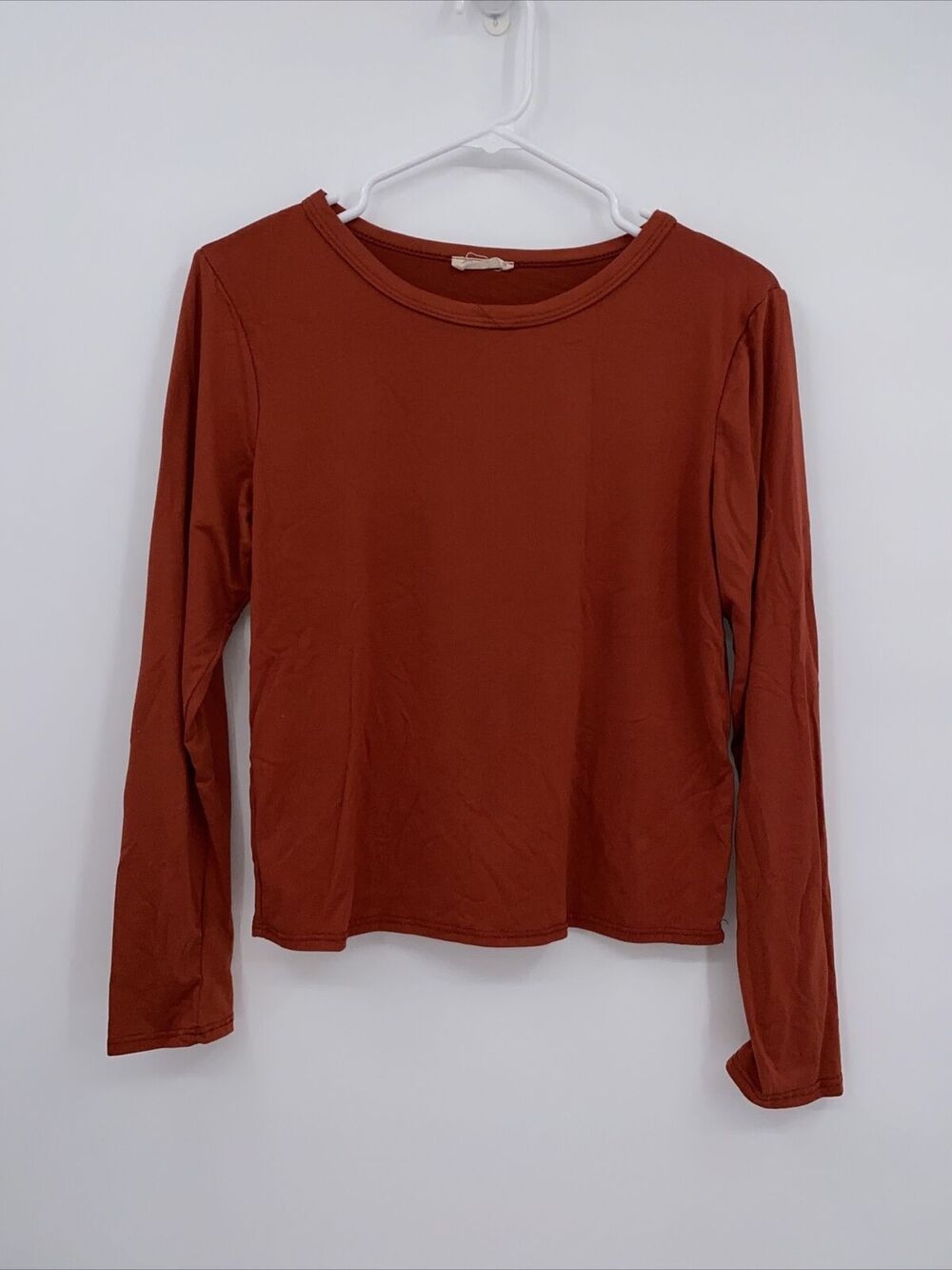 Olivia Rae Womens Round Neck Long Sleeve Pullover Style Tee T-Shirt Red Large